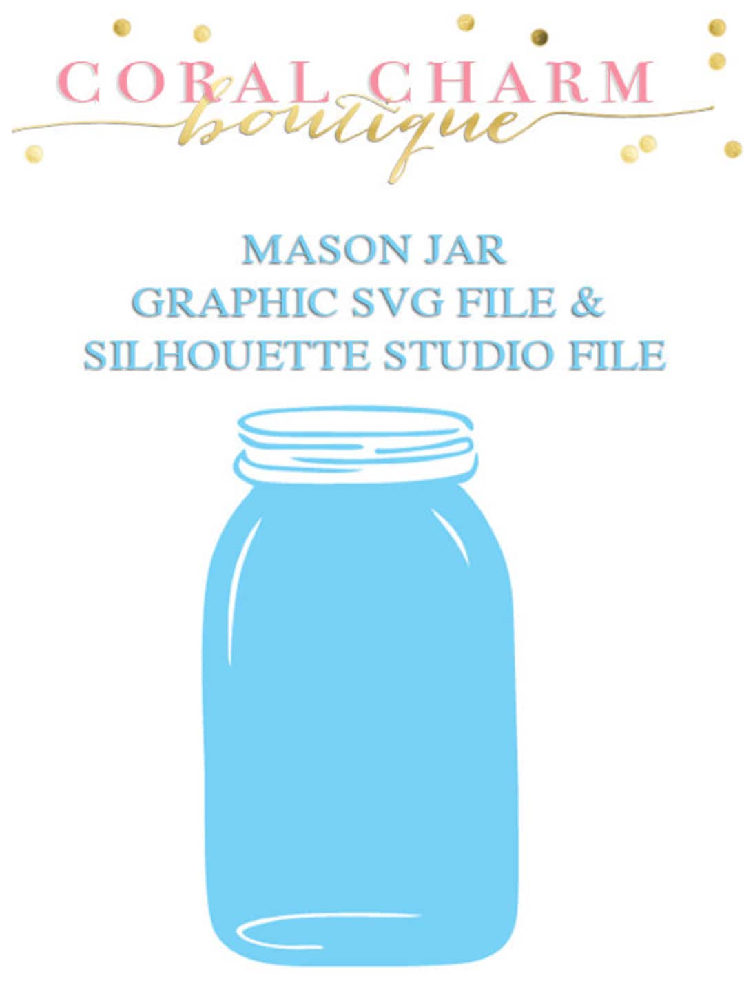 Mason Jar File for Cutting Machines SVG and Silhouette Studio DXF - Etsy