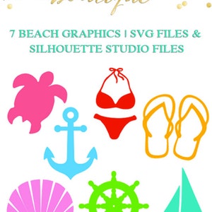 7 Beach Graphics for Cutting Machines SVG and Silhouette - Etsy