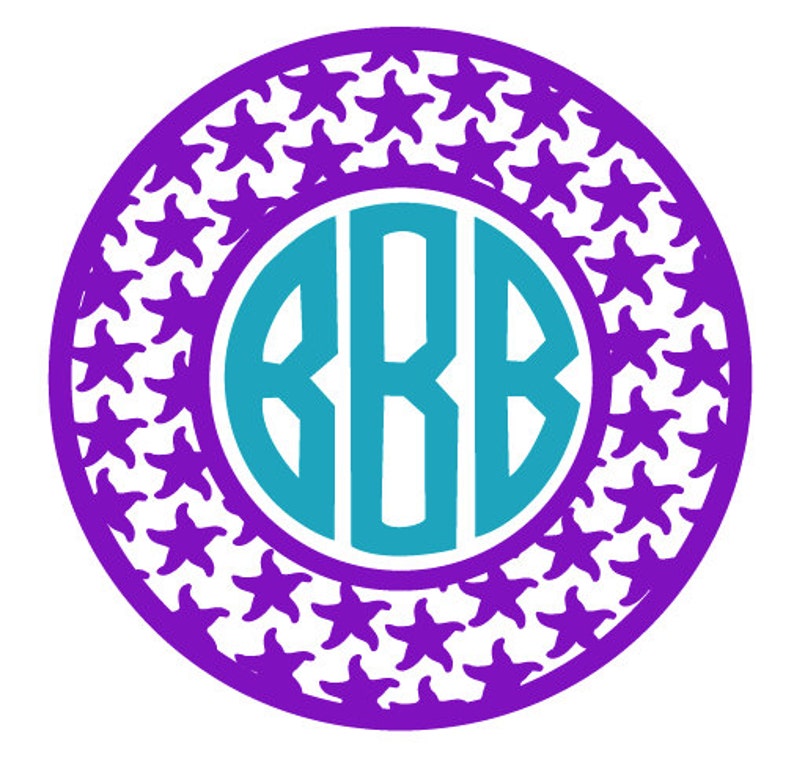 Download Starfish Monogram Frame File for Cutting Machines SVG and ...