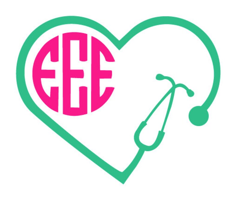 Download Monogram Heart Stethoscope File for Cutting Machines SVG ...
