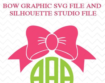 Monogram Bow File for Cutting Machines | SVG and Silhouette Studio (DXF)