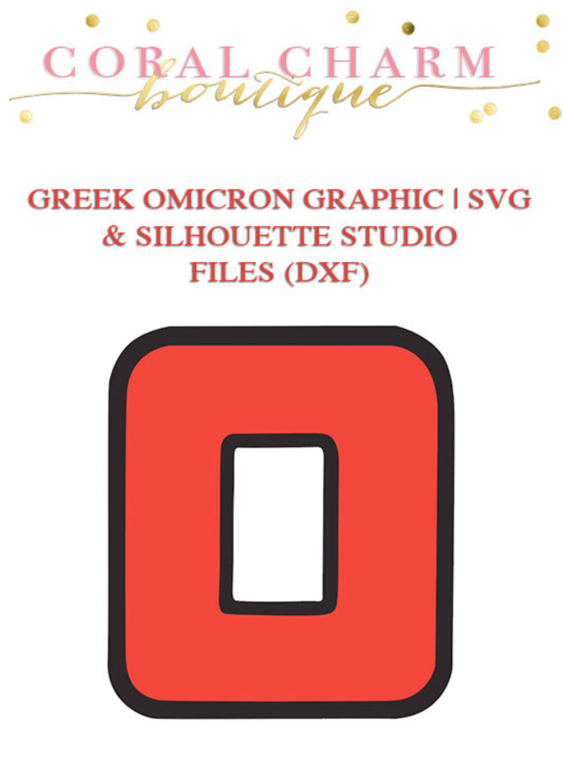 Omicron Greek Letter &amp; Background Graphic Files for Cutting - Etsy