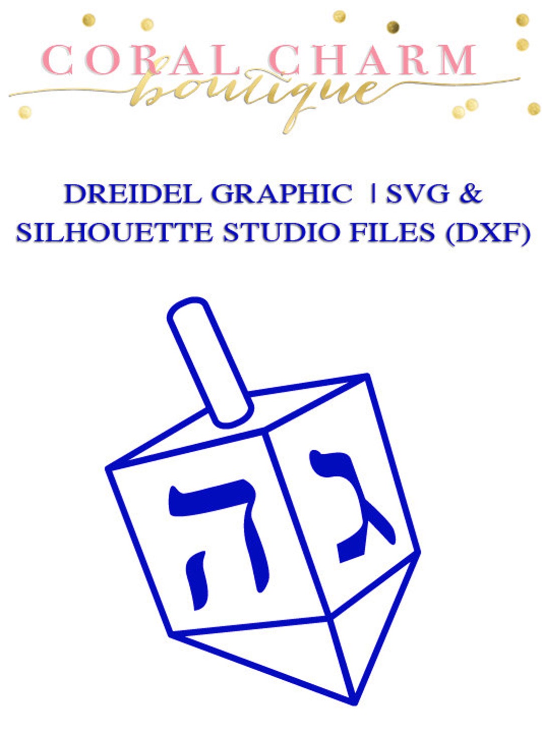 Dreidel Graphic File for Cutting Machines SVG and Silhouette Studio DXF