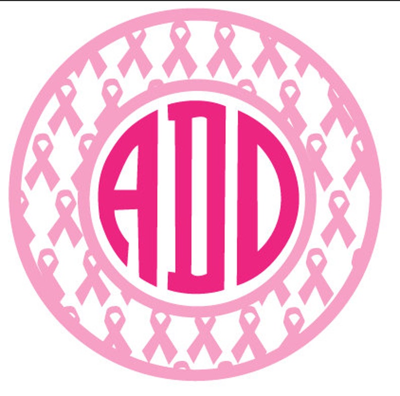 Download Survivor Ribbon Monogram Frame File for Cutting Machines SVG | Etsy