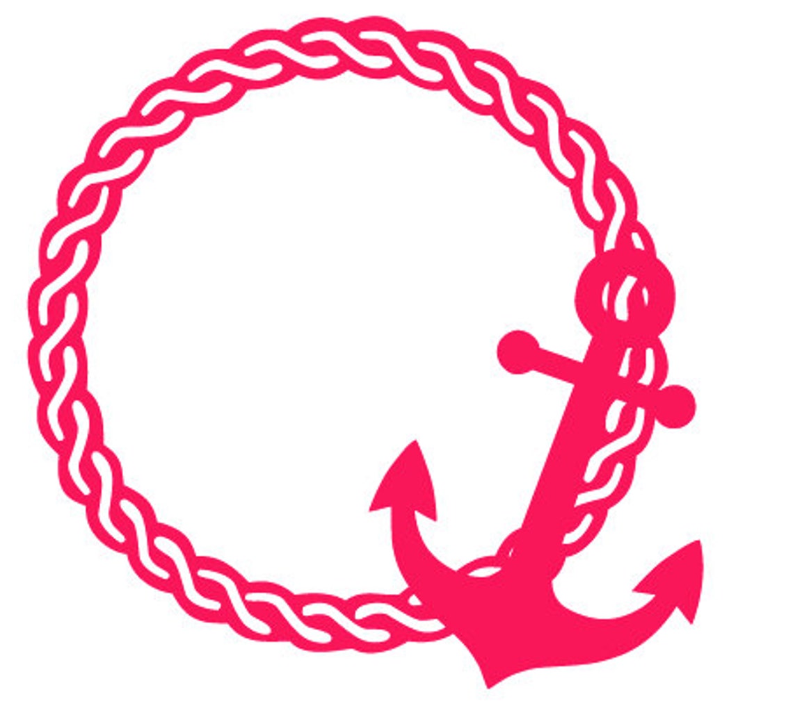 Anchor Rope Monogram Frame File for Cutting Machines SVG and Etsy