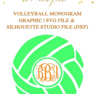 Volleyball Monogram Design File for Cutting Machines | SVG and Silhouette Studio (DXF)