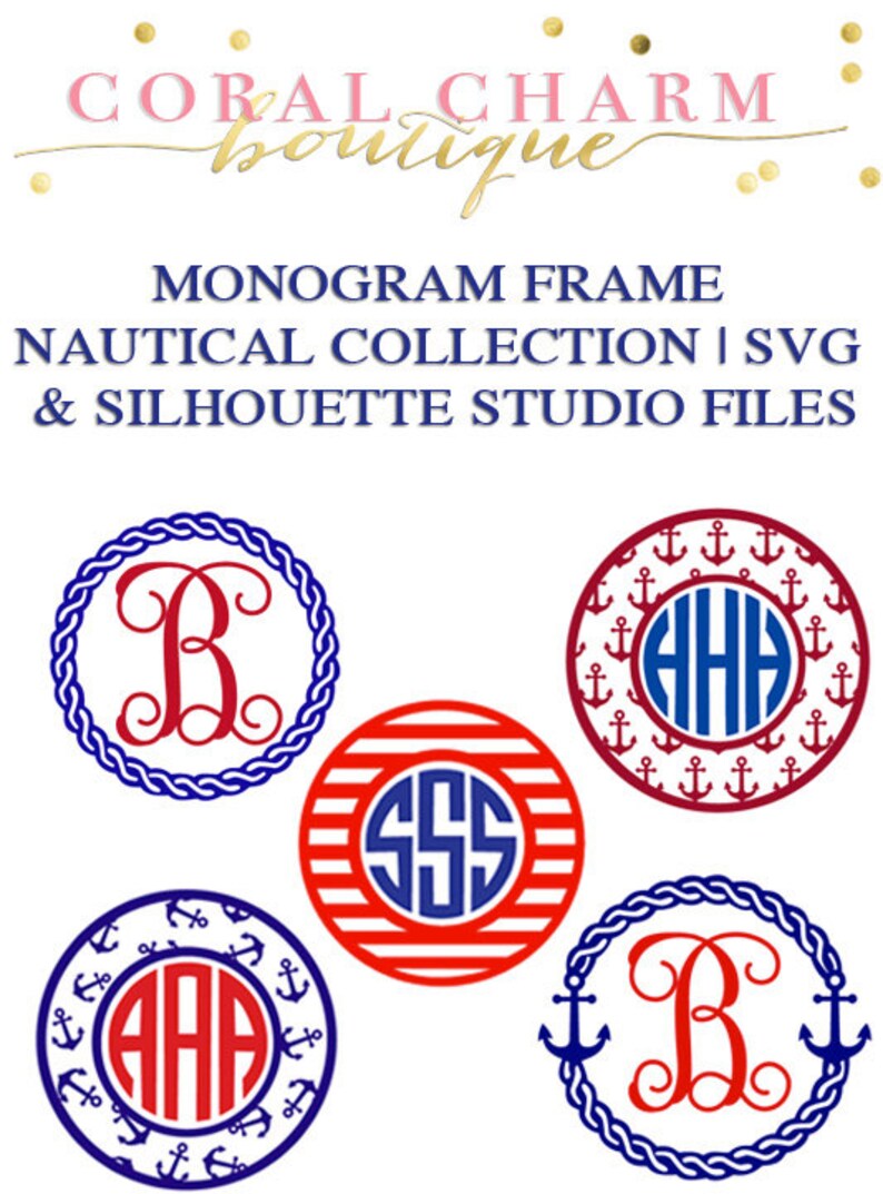 Ultimate Nautical Monogram Frame Collection for Cutting Etsy