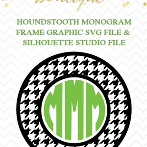 Houndstooth Monogram Frame File for Cutting Machines | SVG and Silhouette Studio (DXF)