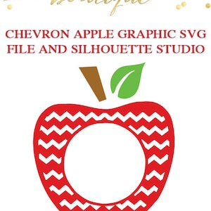 Monogram Chevron Apple Files for Cutting Machines SVG and Silhouette Studio DXF image 1