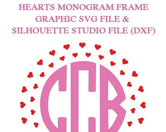 Heart Monogram Frame File for Cutting Machines | SVG and Silhouette Studio (DXF)