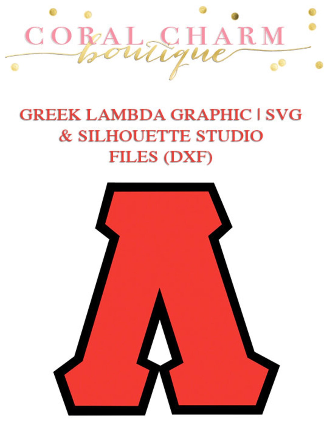 Lambda Greek Letter File for Cutting Machines SVG and Silhouette Studio