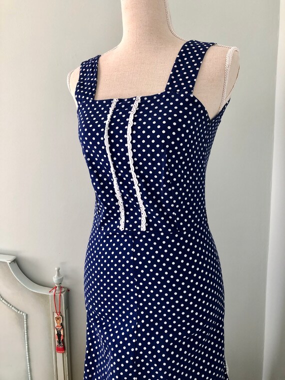 Polka dot midi prairie dress discount