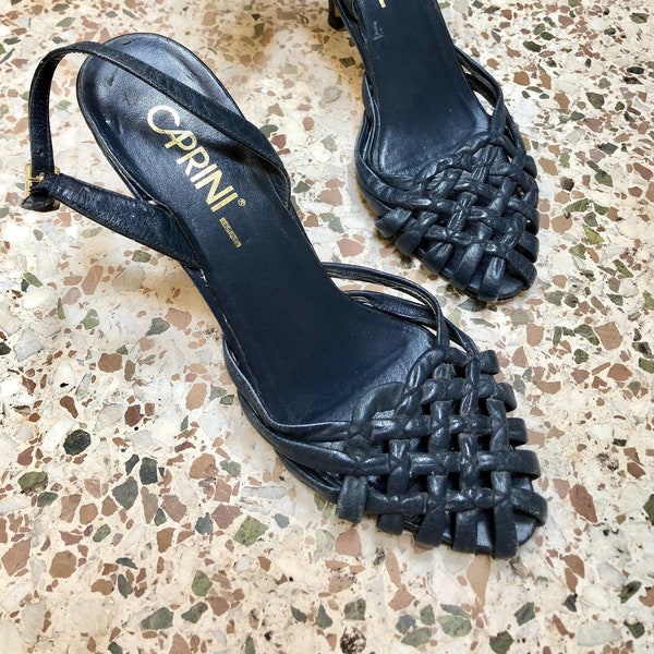 navy slingback heels