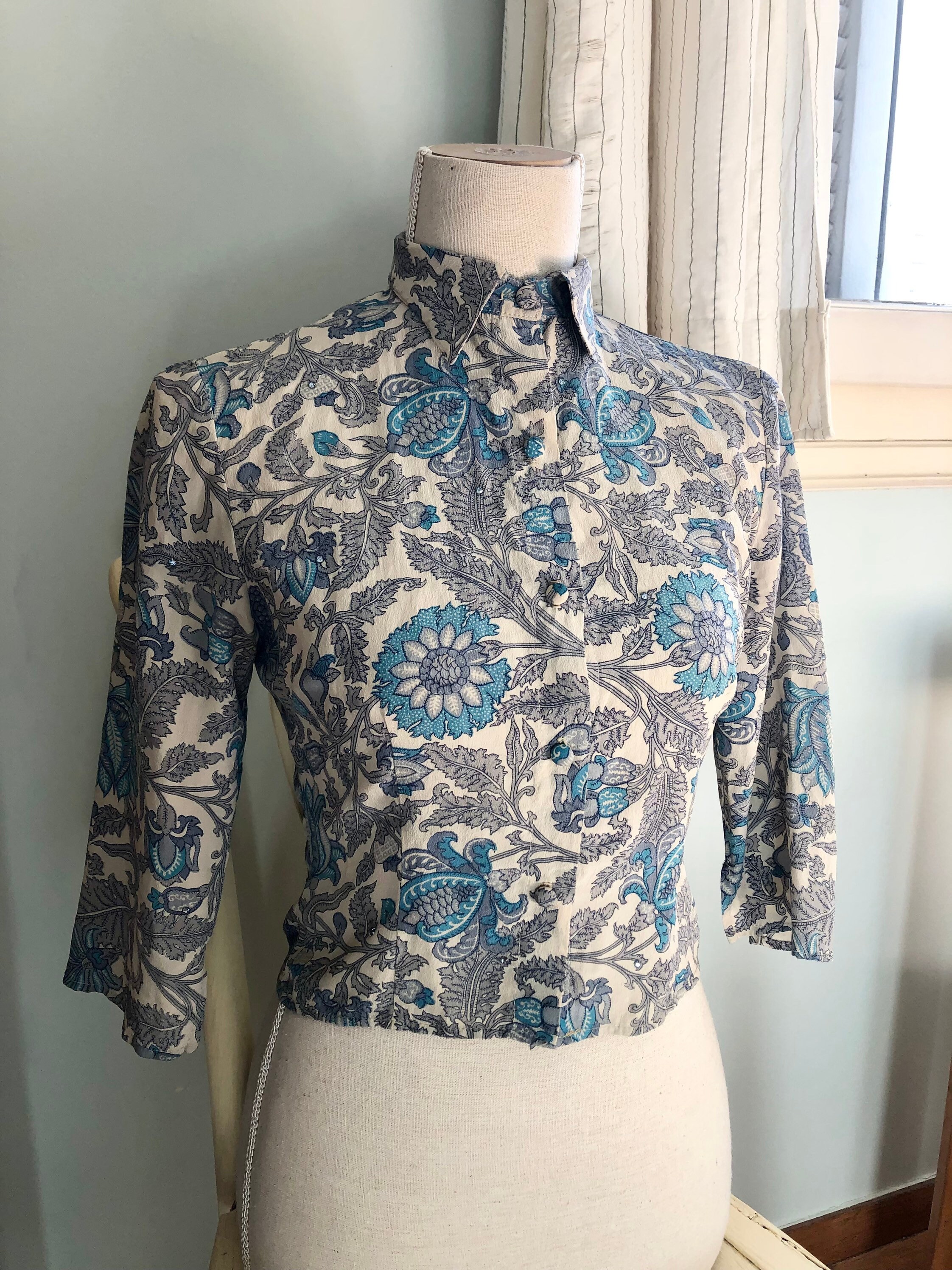 トップス CELINE Loose Shirt In Satin Silk size 36 Celine Silk Blouse - Etsy Canada