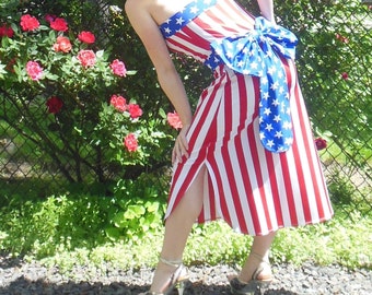 American Flag Dress with Bow #AF007 Original price: 160.00 USD