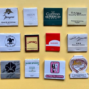 Vintage Matchbook Collection - Set of 12 Assorted Retro Designs