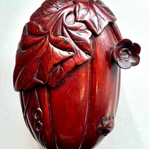 Hand Carved Vintage Mid Century Chinese Red Wood Box