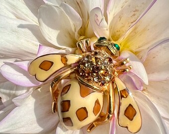 Vintage Joan Rivers 'joan of the Jungle' Fashion Bee Brooch/pin