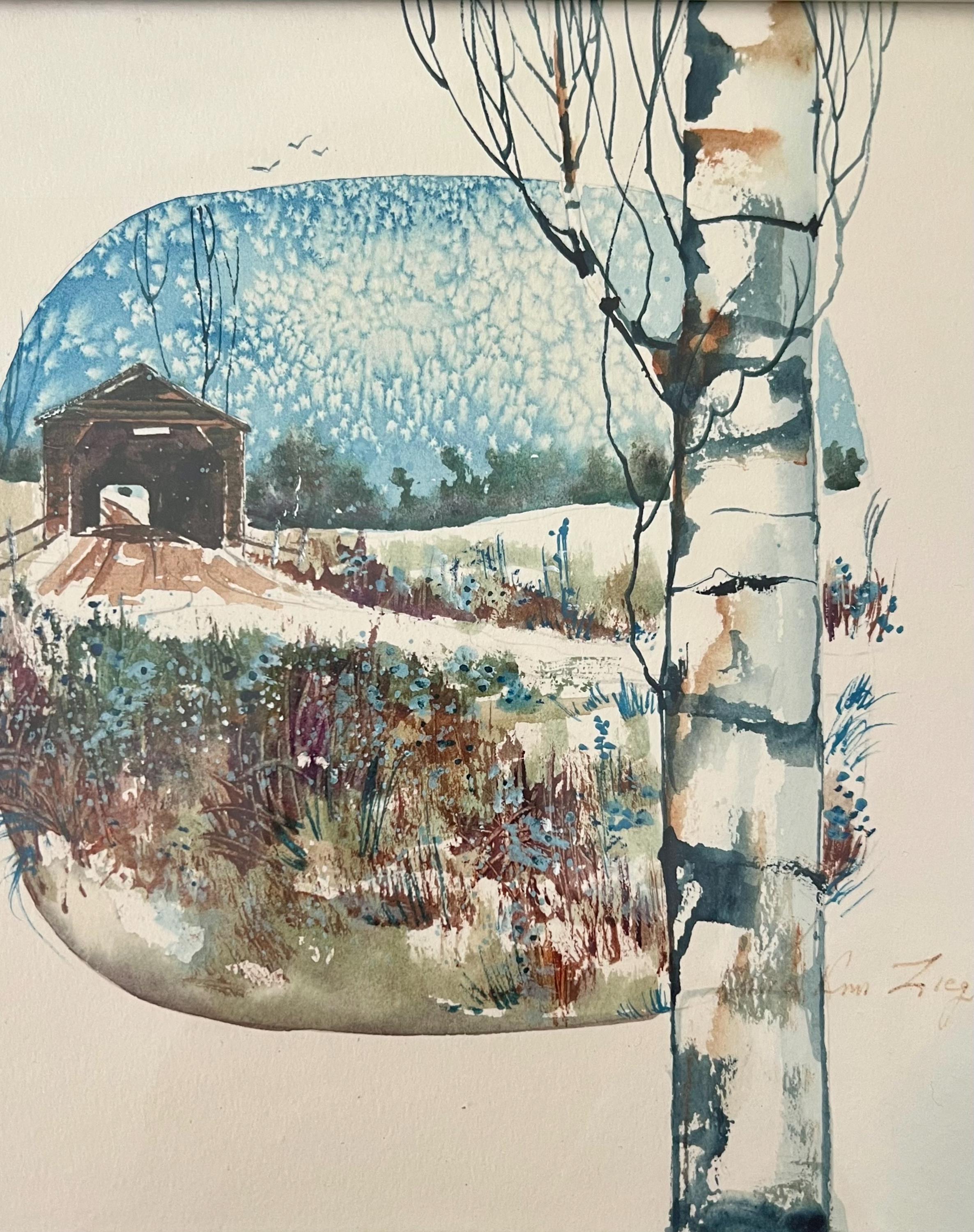 1984 Watercolor by Dolores Ann Ziegler, Certificate of