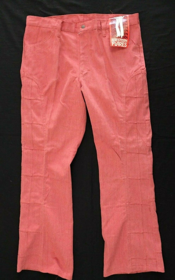 Vtg 1970s western flares jeans 36x30 deadstock no… - image 1