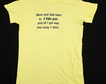 Vtg 1980s mom & dad went to chicago tourist t-shirt m hanes