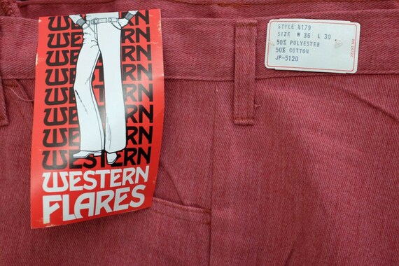 Vtg 1970s western flares jeans 36x30 deadstock no… - image 3