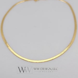 14k Gold Herringbone Bracelet 1.5mm 14k Solid Yellow Gold Jewelry Gift 7 inches Very Shiny High Polish Bridesmades Gift Christmas Present