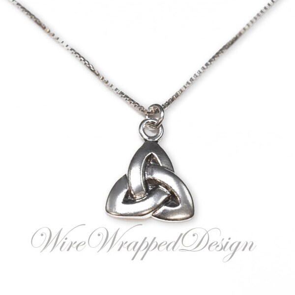 Necklace Sterling CELTIC TRIAD Necklace CUSTOMIZE 925 Sterling Silver Celtic Irish Symbol Necklace Jewelry Necklace Valentines Gift