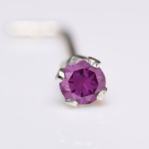 Purple diamond store nose stud