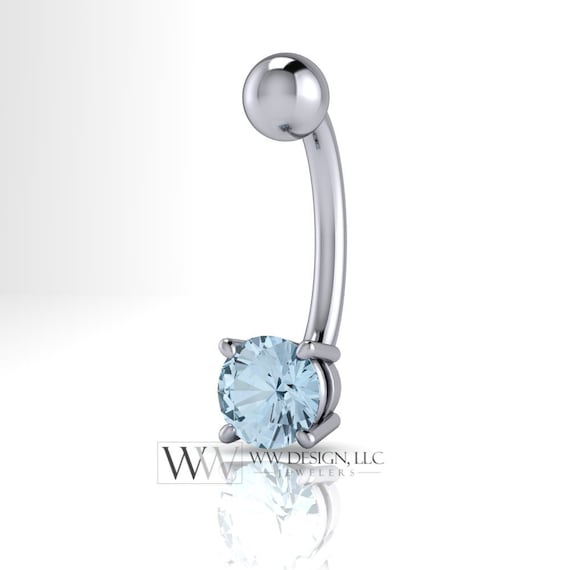 Aquamarine sale belly ring