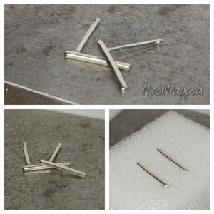 Minimalist BAR Earrings Studs - Customizable - Shiny Sterling or Fine Silver, Solid Gold (Yellow, White or Rose), or Gold Filled (Y, W or R)