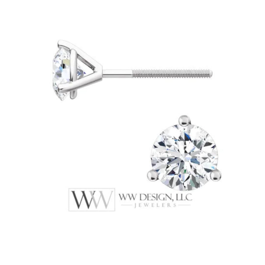 Genuine F VS DIAMOND Earring Studs 4 5mm 0 72 Ctw Each 0 37 Ct Post W genuine-f-vs-diamond-earring-studs-4-5mm-0-72-ctw-each-0-37-ct-post-w