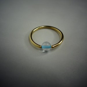 Captive Bead 4mm Real Blue Topaz Stone Navel Belly Ring Hoop VARIETY 16 gauge 16g - 14k Yellow or Rose Gold Filled, Fine or Sterling Silver