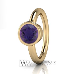 AMETHYST Navel Belly Ring Hoop Captive Bead Ring CBR - CUSTOMIZABLE 14 gauge 14g - 14k Gold (Yellow, Rose, or White), Platinum Body Jewelry