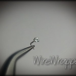 Nose Stud - Real Sky Blue Topaz 2mm AA-Grade Genuine Facetted Stone Sterling Silver, Solid Gold, Gold Fill, Helix, Tragus, Cartilage
