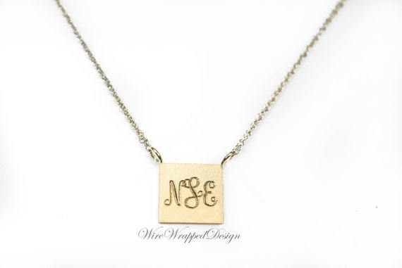 Small engraved necklace deals