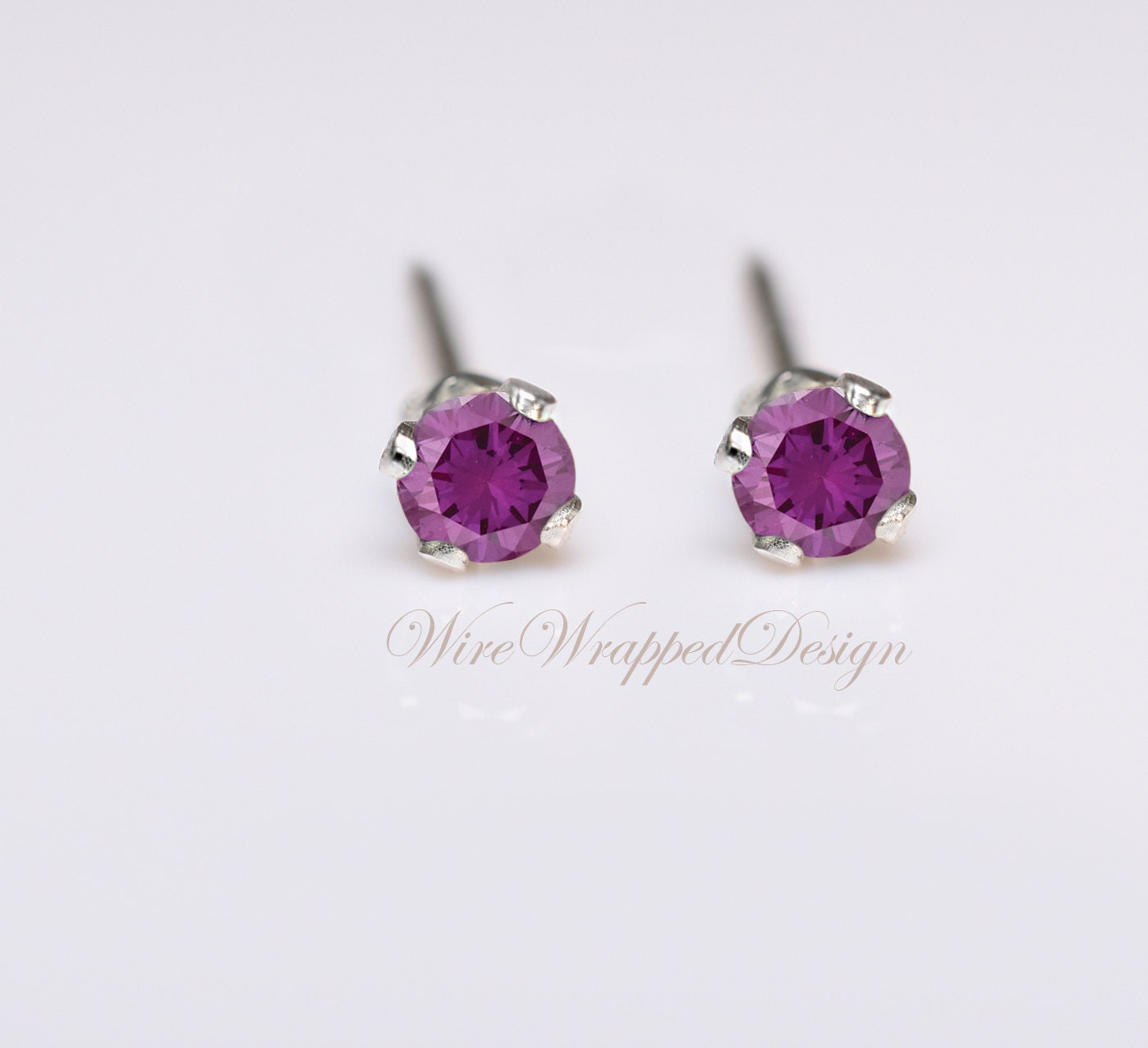 Purple Diamond Earring Etsy Singapore