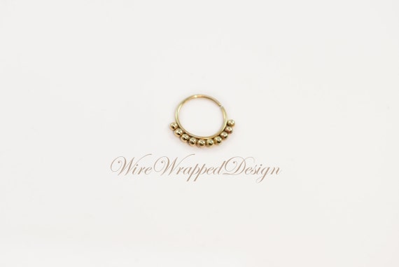 Nose Ring Diamond Cut Hoop 24 ga Gold Platinum Silver Septum Belly Helix Tragus