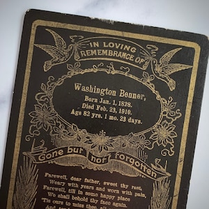 Antique Funeral Card, Edwardian Mourning Remembrance Card, Antique Death Notice, Funerary Ephemera, Memorial Cabinet Card, Gothic Home Decor