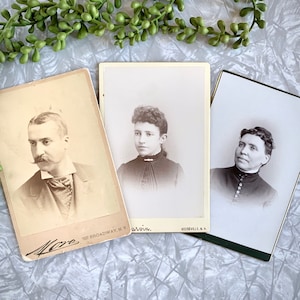 Collection of Antique Cabinet Card Images, Lot of Victorian Era Photographs, 1800&#39;s Photography, Old Cabinet Photos, Victoriana Decor