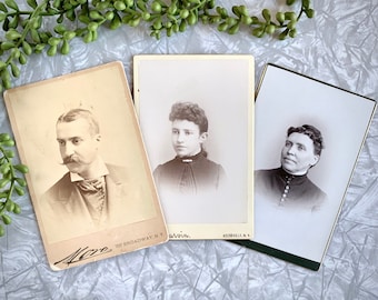 Collection of Antique Cabinet Card Images, Lot of Victorian Era Photographs, 1800's Photography, Old Cabinet Photos, Victoriana Decor