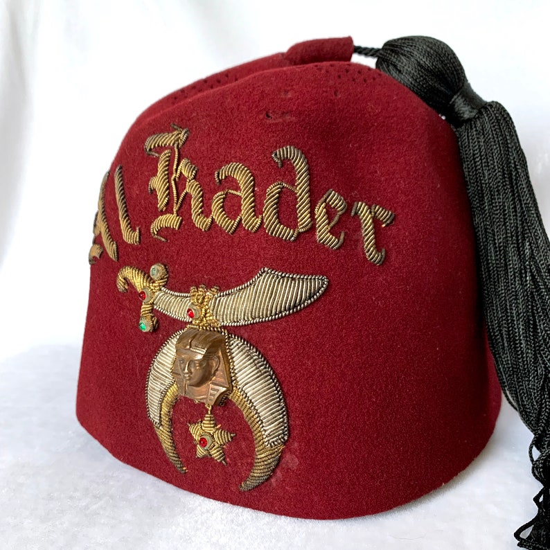Vintage 1950s Shriners Fez Hat Masonic Headwear Al Kader Etsy