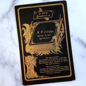 Antique Funeral Card, Victorian Mourning Death Notice, Funerary Ephemera, Memorial Cabinet Card, Gothic Home Decor