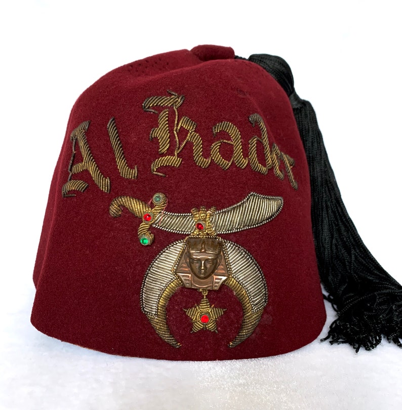 Vintage 1950s Shriners Fez Hat Masonic Headwear Al Kader Etsy