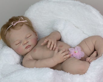 CUSTOM ORDER Reborn Full Body Silicone Doll Sleeping Baby Girl Leela by Melody Hess You Choose All the Details