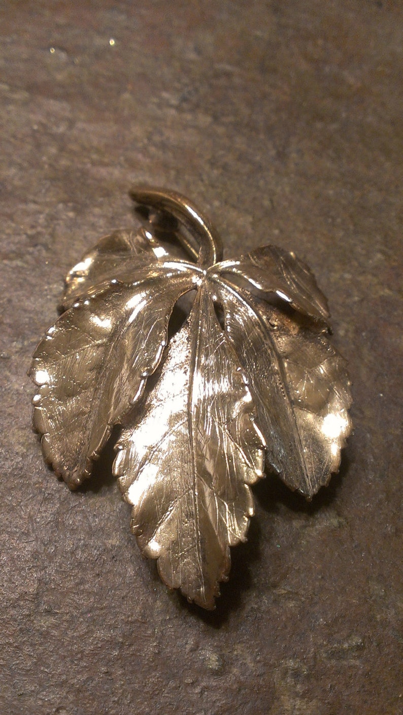 Plata oro Ove Eriksen Dinamarca hoja hermoso broche | Etsy