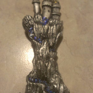 JJ Pewter Glitter Castle Crystal Brooch