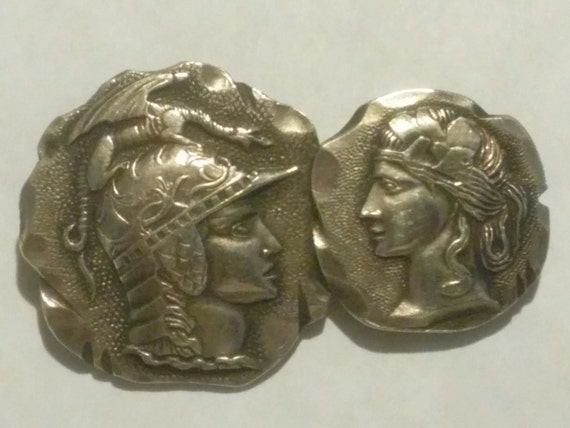 Frank M Whiting Sterling Brooch Antique Greek Gods - image 1