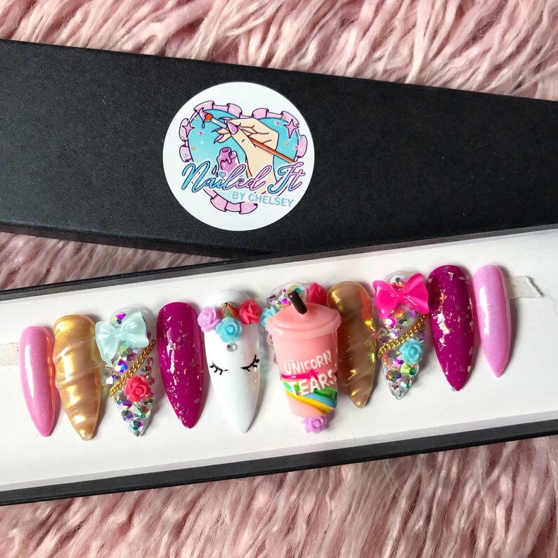 NAILED IT Hand Painted False Nails  Unicorn Luxe image 1