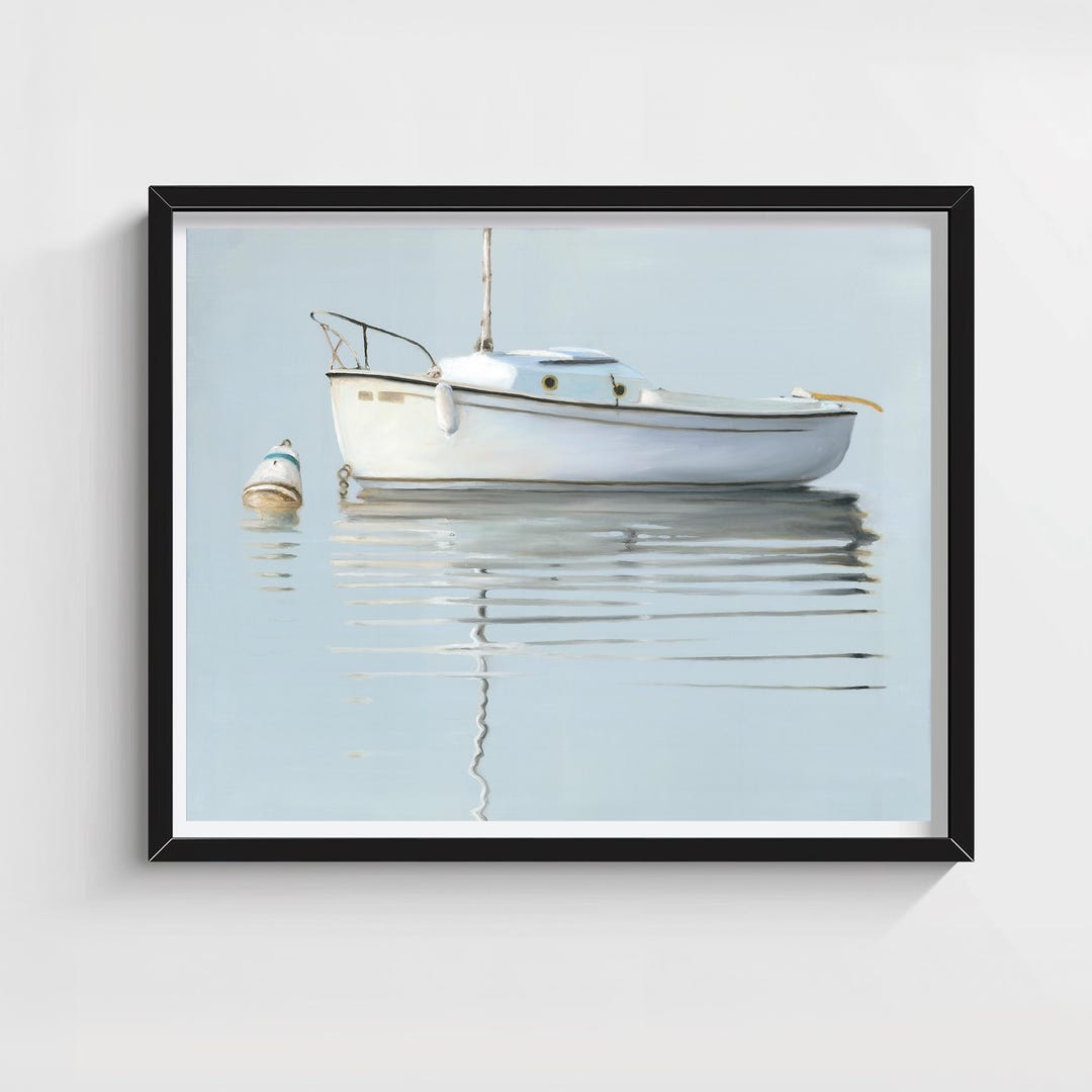 Boat Art Print • Nautical Wall Decor • Coastal Lake House Artwork - Etsy